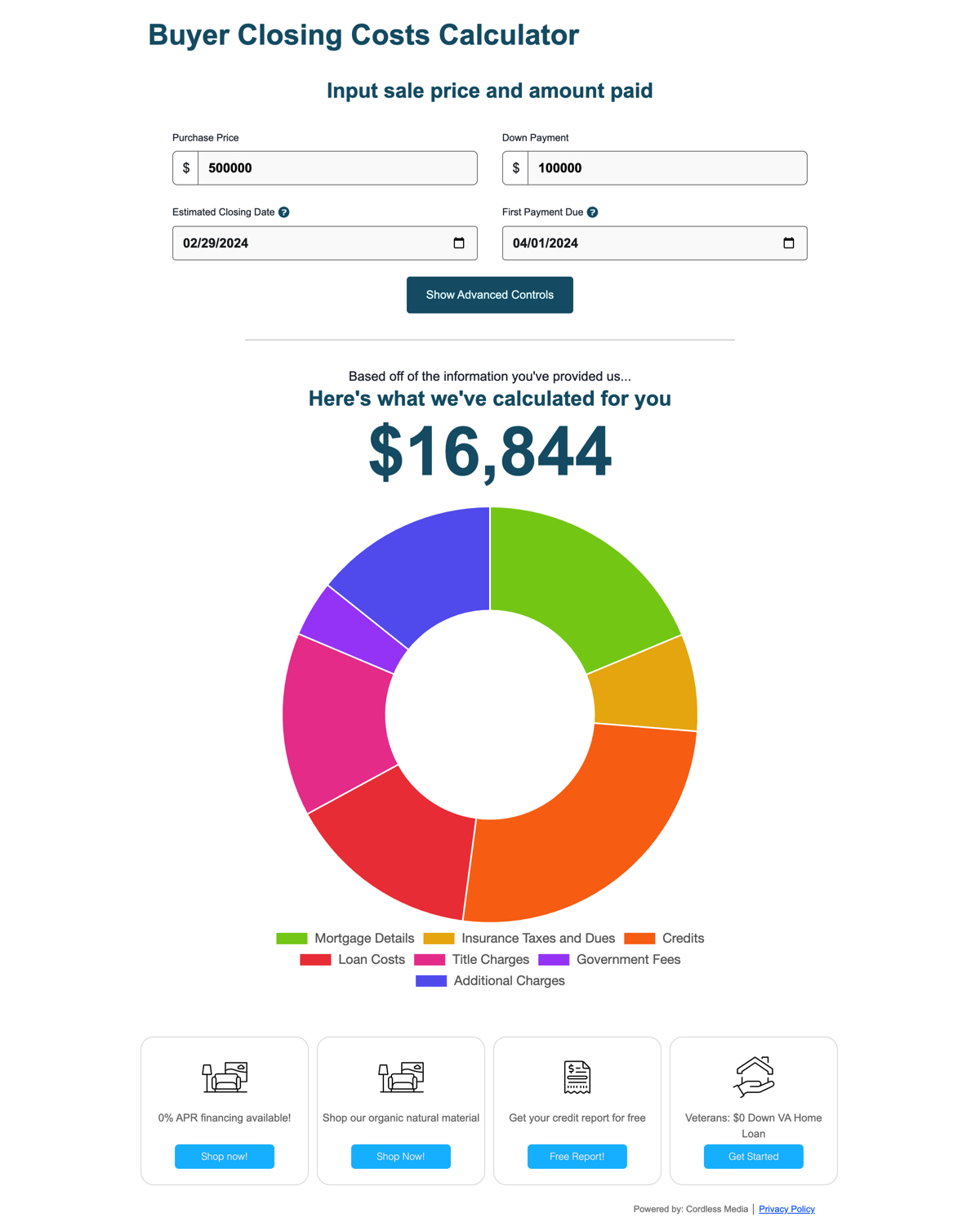 Buyer Closing Costs Calculator