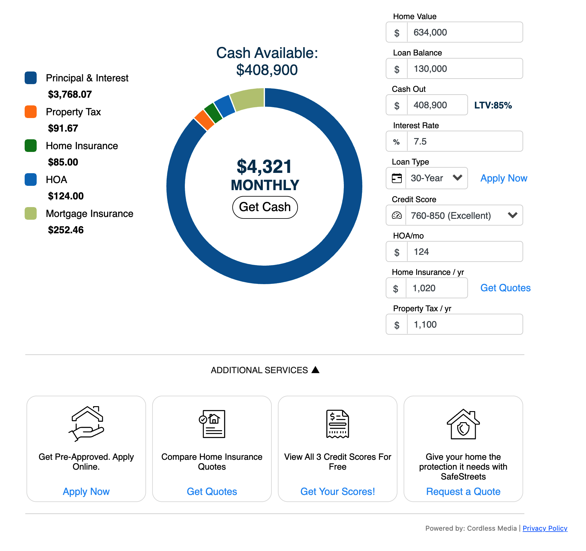 Refinance Cash Out Calculator